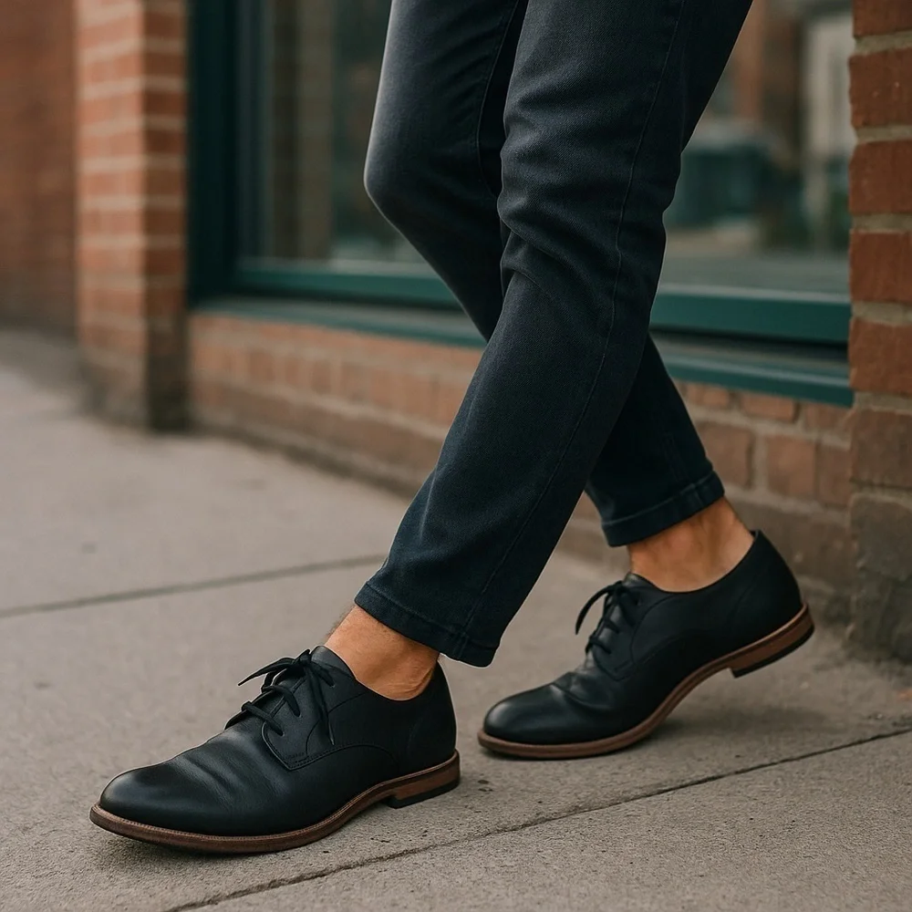 UGG Black Leather Oxfords — Brown Sole, Size 9.5 — 95 Views, Priced to Sell!